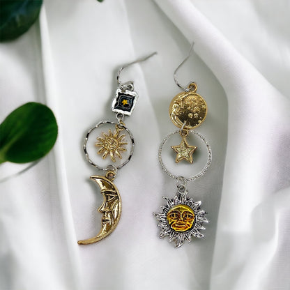 Celestial Earrings: Dance with the Sun and Moon! 🌙☀️ - Rhythms of Grace Creative