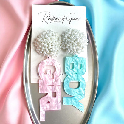 Gender Reveal Dangle Earrings: Share the Surprise in Style