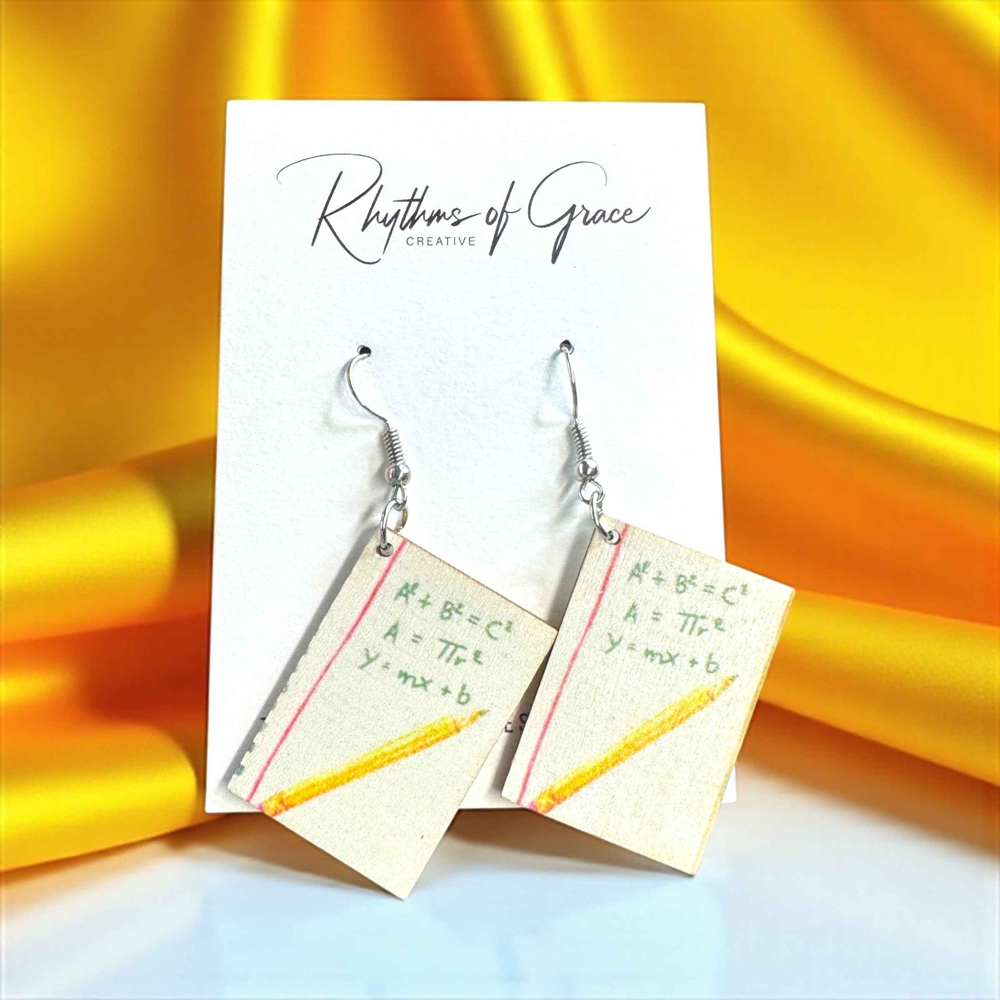 Math Made Stylish: Wooden Math Teacher Drop Earrings – Smart, Fun & Totally You!
