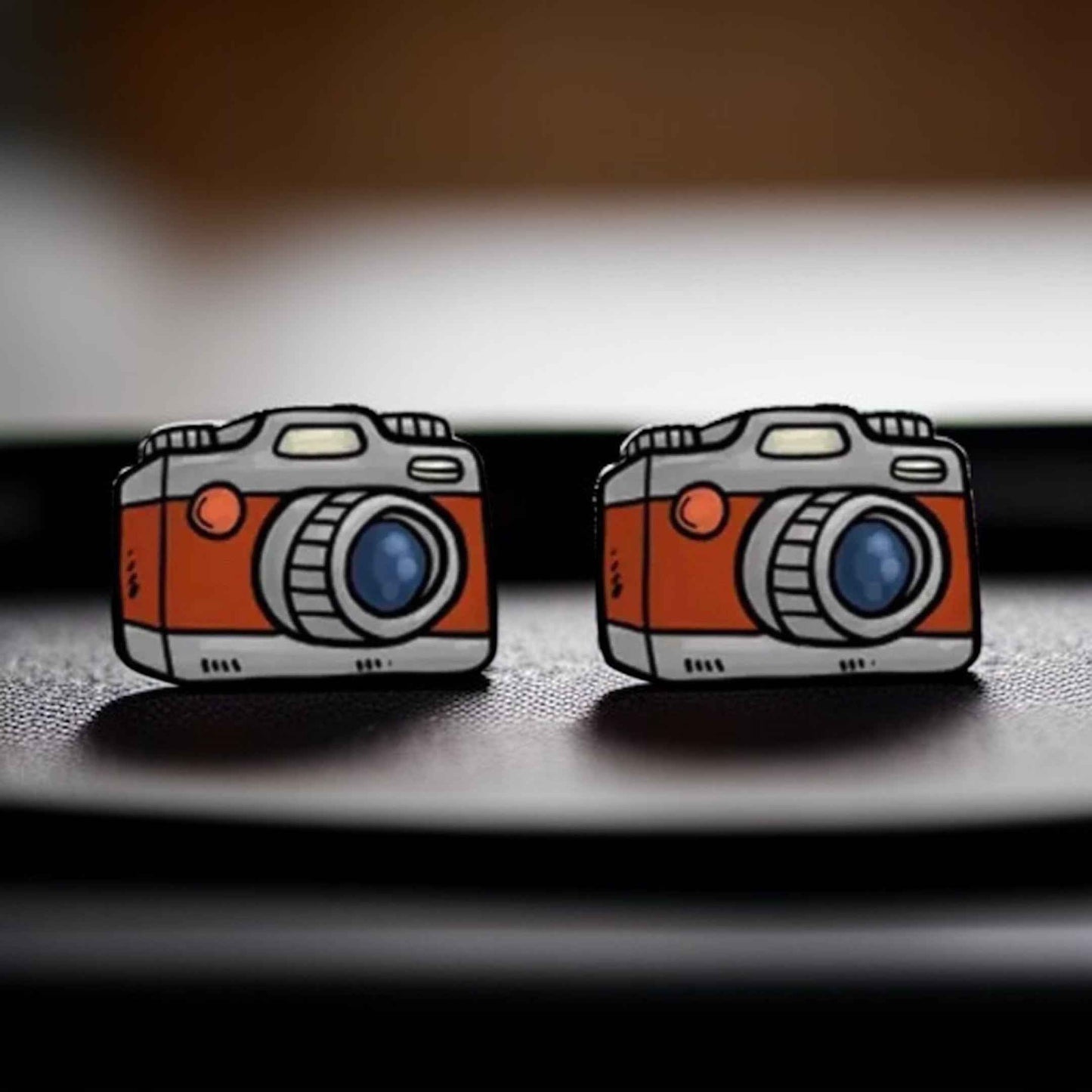 Snap Stylish: Camera Stud Earrings for Every Shutterbug!