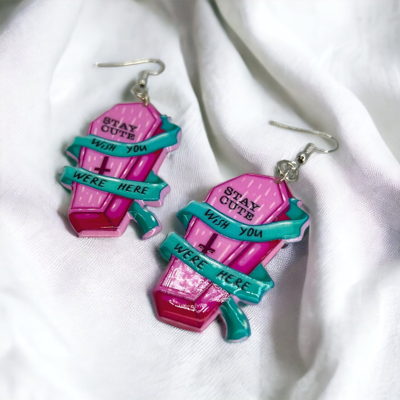 Tombstone Earrings - Halloween Earrings, Coffin Earrings, Halloween Accessories, Halloween Earrings, Undertaker Earrings, Halloween Accessories - Rhythms of Grace Creative