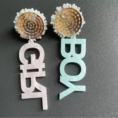 Gender Reveal Dangle Earrings: Share the Surprise in Style