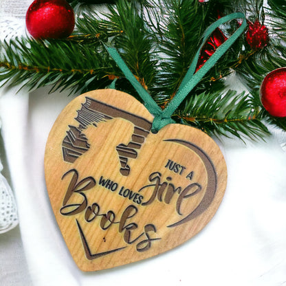 Christmas Ornament: “Just a Girl Who Loves Books”