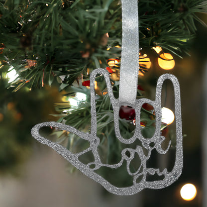 Metal Ornament - "I Love You" Sign Language