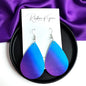 Heartfelt Glam: Blue & Purple Teardrop Dangle Earrings – Personalize Your Style