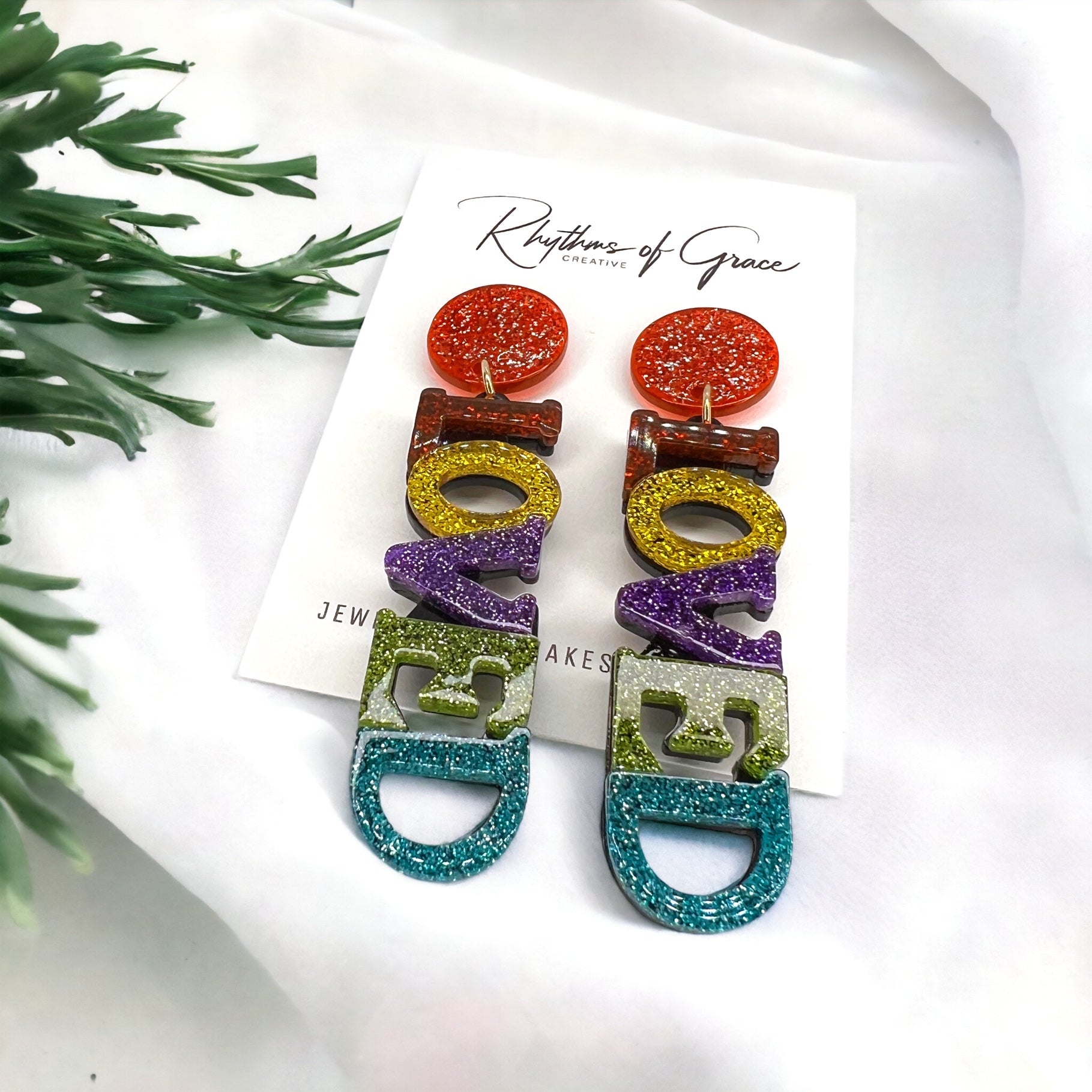Loved Earrings - Birthday Earrings, Bachelorette Earrings, Valentine Accessories, I Love You - Rhythms of Grace Creative