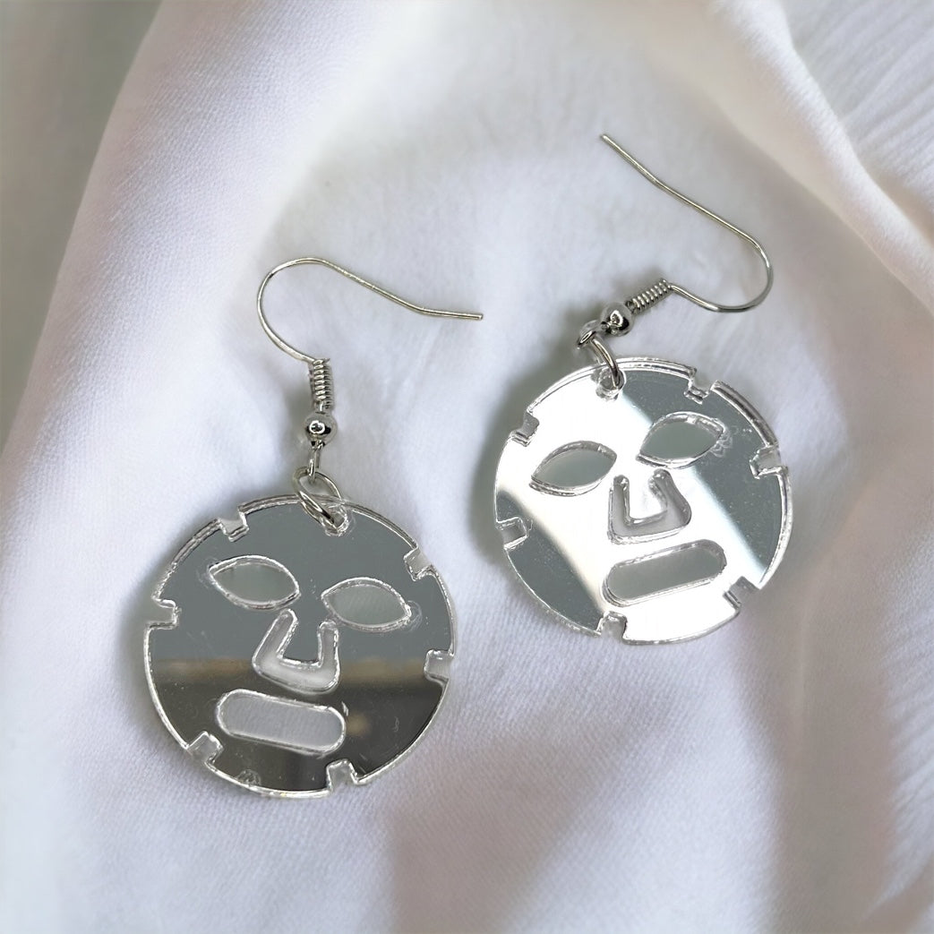 Mask Earrings - Halloween Earrings, Hannibal Lector Earrings, Scary Halloween, Halloween Earrings, Halloween Costume, Scary Mask - Rhythms of Grace Creative