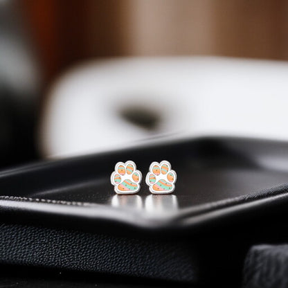 Vibrant Paw Print Studs – A Purr-fect Gift!