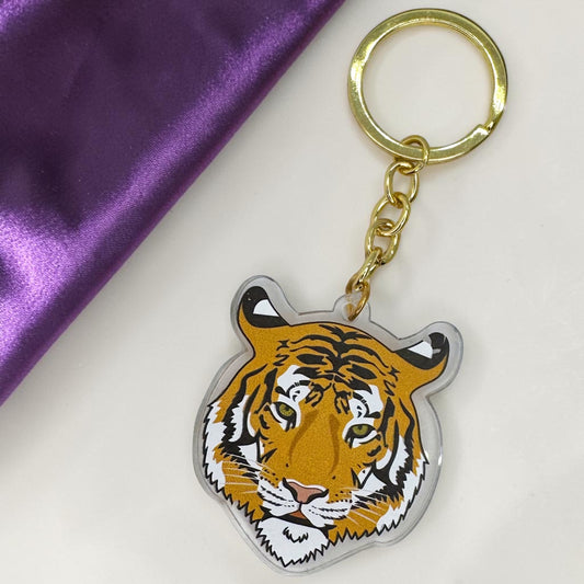 Acrylic Tiger Keychain | Durable & Vibrant Tiger Charm | 5"