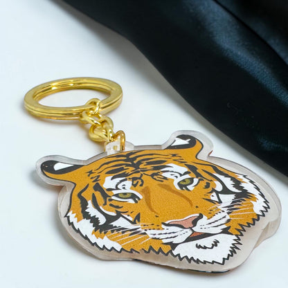 Acrylic Tiger Keychain | Durable & Vibrant Tiger Charm | 5"