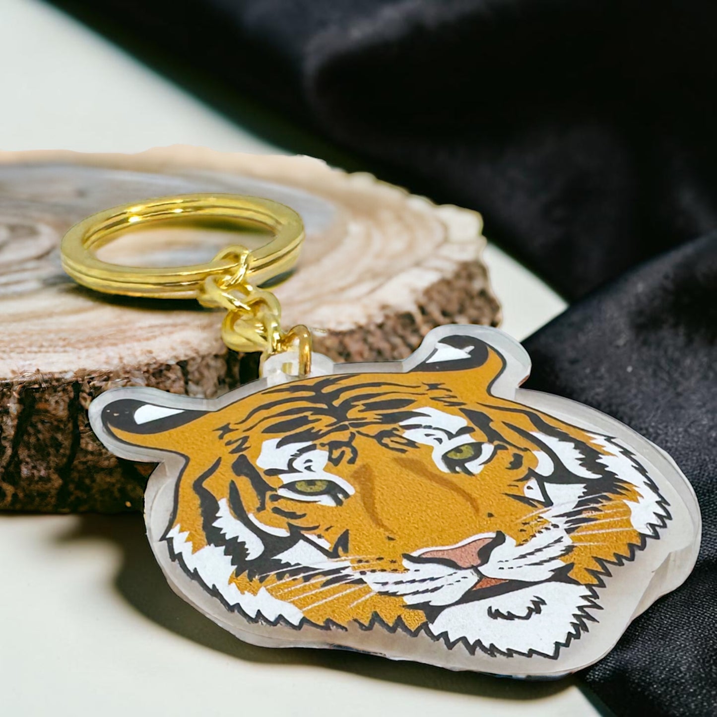 Acrylic Tiger Keychain | Durable & Vibrant Tiger Charm | 5"
