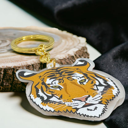 Acrylic Tiger Keychain | Durable & Vibrant Tiger Charm | 5"