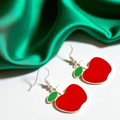 Bite into Style with Chic Red Apple Dangle Earrings! 🍎