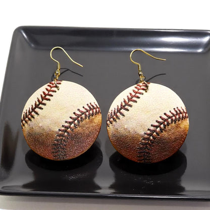 Home Run Style: Realistic Baseball Dangle Earrings!