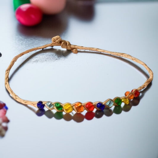 Rainbow Beaded Friendship Bracelet - The Perfect Accessory! 🌈