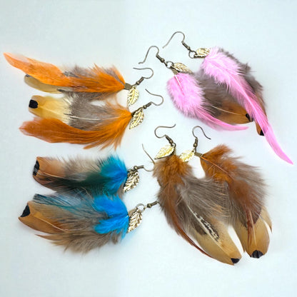 Feather Dangle Earrings – Boho Chic in Every Color! 🪶