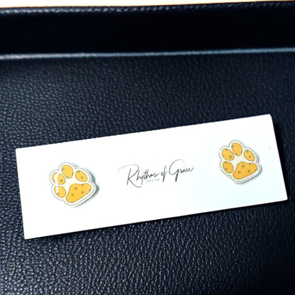 Vibrant Paw Print Studs – A Purr-fect Gift!