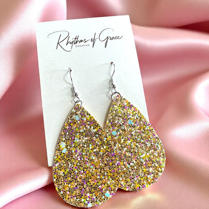 Sparkle & Shine: Glitter Teardrop Dangle Earrings ✨ - Rhythms of Grace Creative