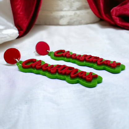 Christmas Earrings - Naughty or Nice, Red and Green Earrings - Rhythms of Grace Creative