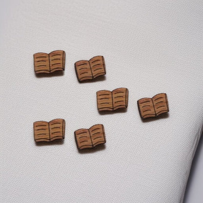 Wooden Book Club Stud Earrings - A Novel Touch to Your Style!
