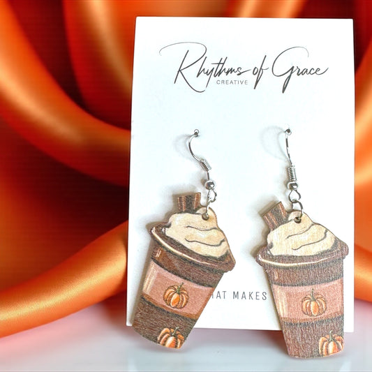 Pumpkin Spice & Everything Nice Earrings 🎃☕ - Rhythms of Grace Creative
