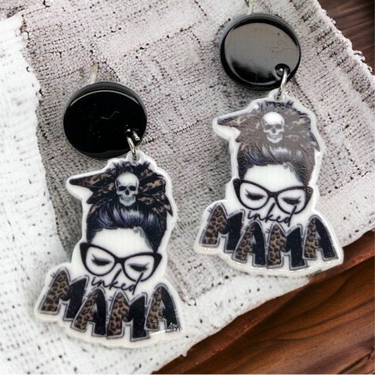 Inked Mama Earrings - Celebrate Moms with Attitude! 🌟 - Rhythms of Grace Creative