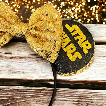 Star Wars Inspired Sequin Mouse Ears Headband, Darth Vader, Stormtrooper, NEW