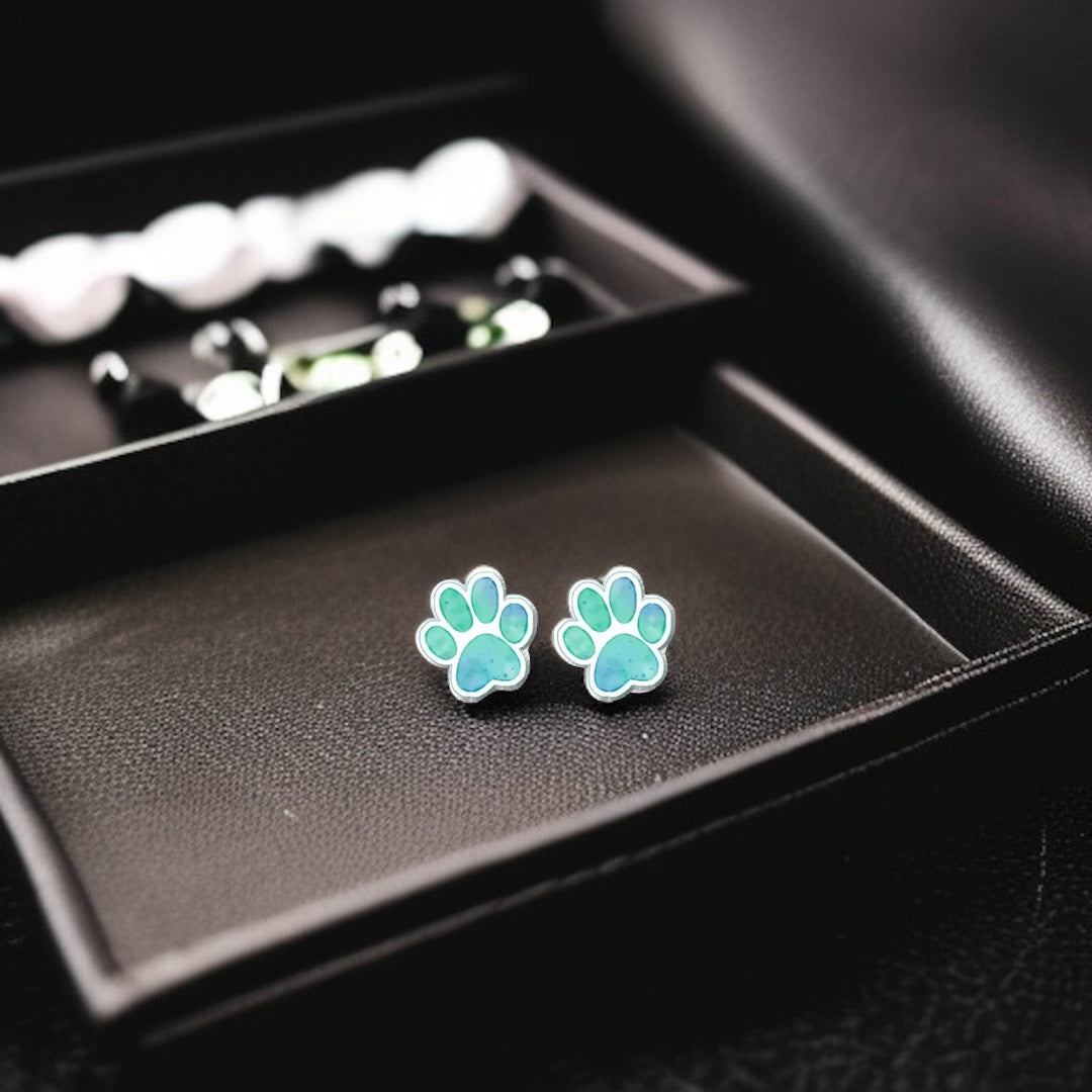 Vibrant Paw Print Studs – A Purr-fect Gift!