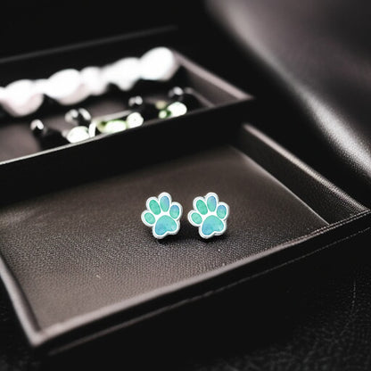 Vibrant Paw Print Studs – A Purr-fect Gift!