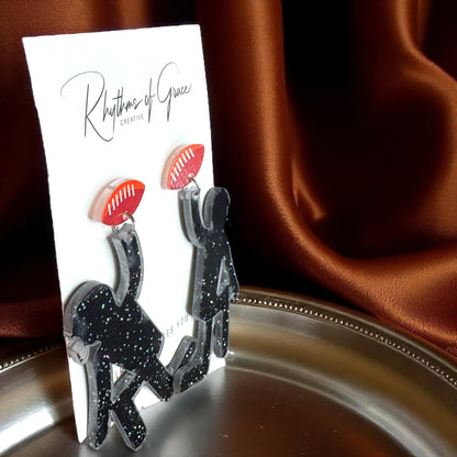 Touchdown Style: Football Player Dangle Earrings 🏈