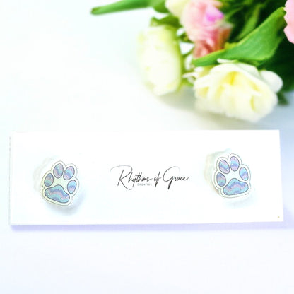 Vibrant Paw Print Studs – A Purr-fect Gift!