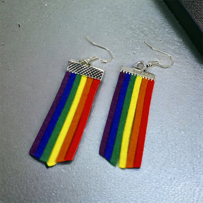 Rainbow Earrings - Rainbows, PRIDE Earrings, Rainbow Fringe, Pride Accessories, LGBTQ, Rainbow Accessories