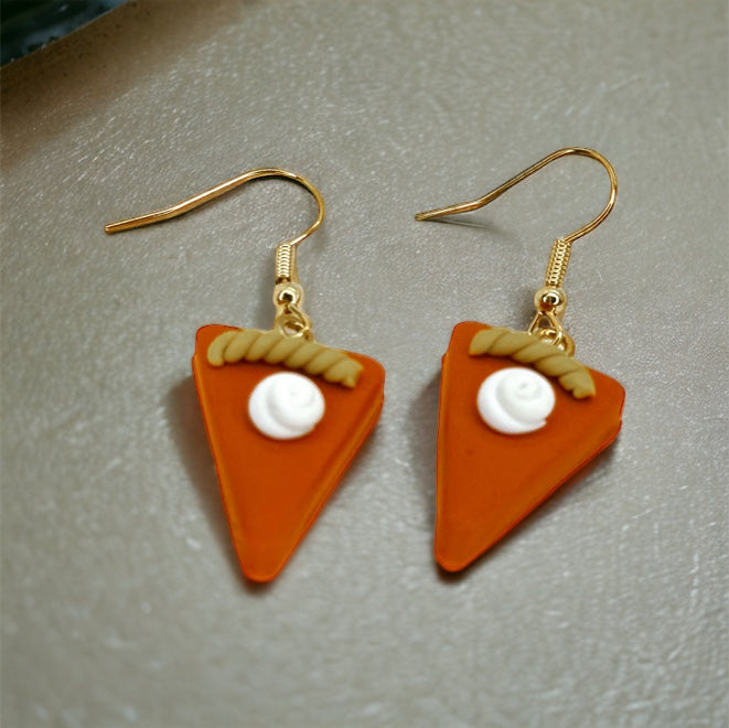 Pumpkin Pie Earrings - Thanksgiving Earrings, Thanksgiving Accessories, Turkey Trot, Thanksgiving Turkey Earrings - Rhythms of Grace Creative