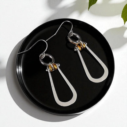 Day to Night Dazzle – Silver & Gold Dangle Earrings