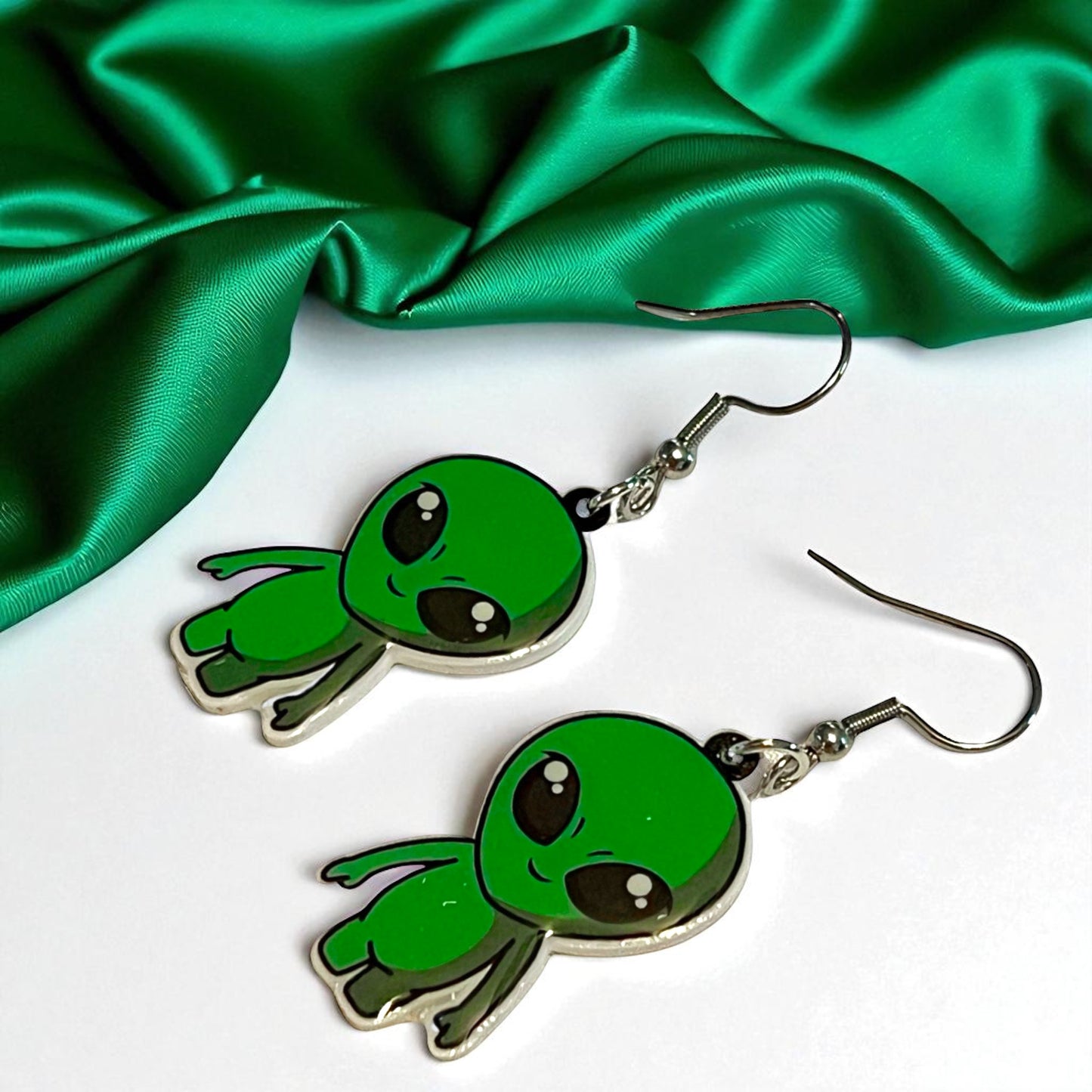 Embrace the Universe with Our Green Alien Earrings! 👽