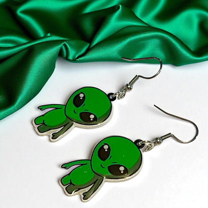 Embrace the Universe with Our Green Alien Earrings! 👽
