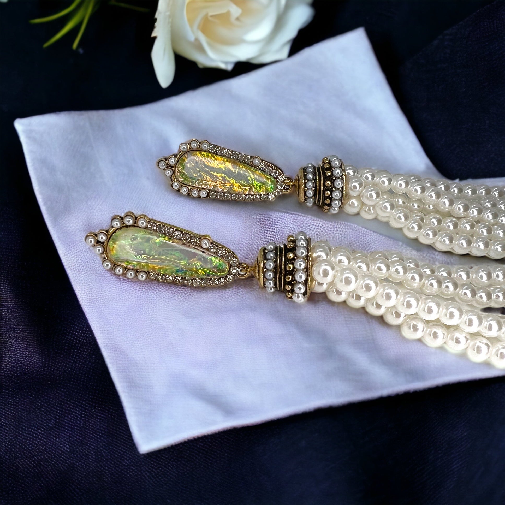 Large Pearl Earrings - Mom Earrings, Rhinestone Earrings, Sassy Accessories, Pearl Accessories - Rhythms of Grace Creative