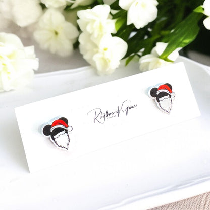 Festive Fun: Christmas Mouse Ears Stud Earrings - Perfect for Holiday Cheer!