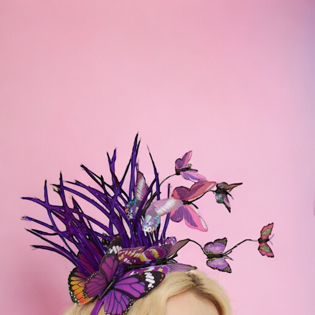 Butterfly Bliss Headband: Flaunt Your Wings This Mardi Gras! 🦋 Purple Headpiece