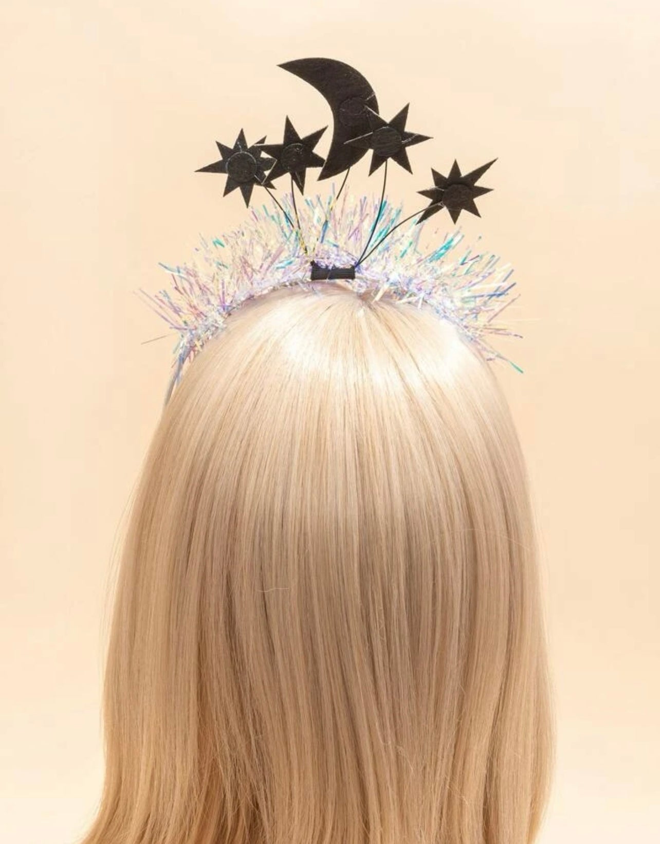 Halloween Headband - Glitter Headband, Tinsel Headpiece, Star Headpiece, Halloween Party, NYE Headband, Celestial Headpiece - Rhythms of Grace Creative