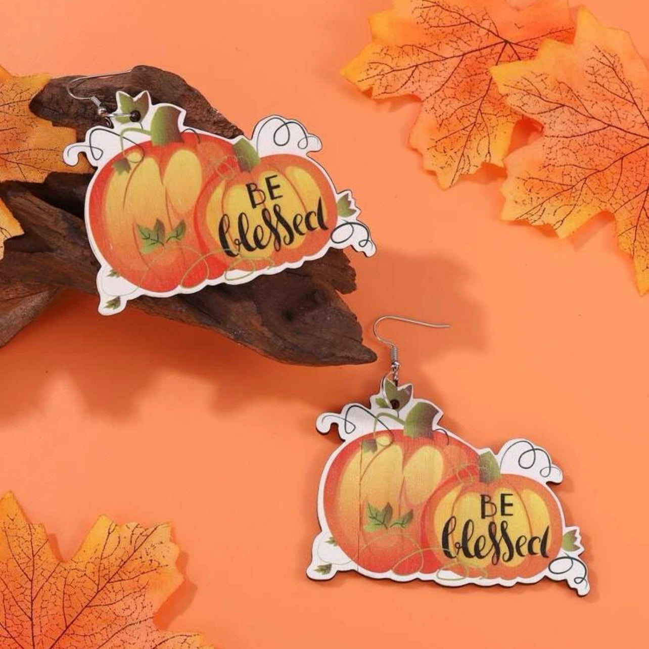 Be Blessed Earrings - Thanksgiving Earrings, Thanksgiving Accessories, Turkey Trot, Autumn Earrings - Rhythms of Grace Creative