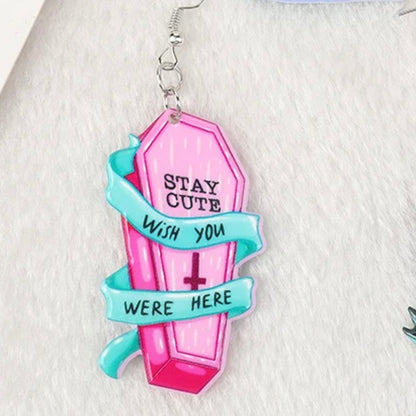 Tombstone Earrings - Halloween Earrings, Coffin Earrings, Halloween Accessories, Halloween Earrings, Undertaker Earrings, Halloween Accessories - Rhythms of Grace Creative