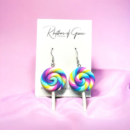 Rainbow Lollipop Earrings - Sweeten Your Style!