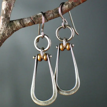 Day to Night Dazzle – Silver & Gold Dangle Earrings