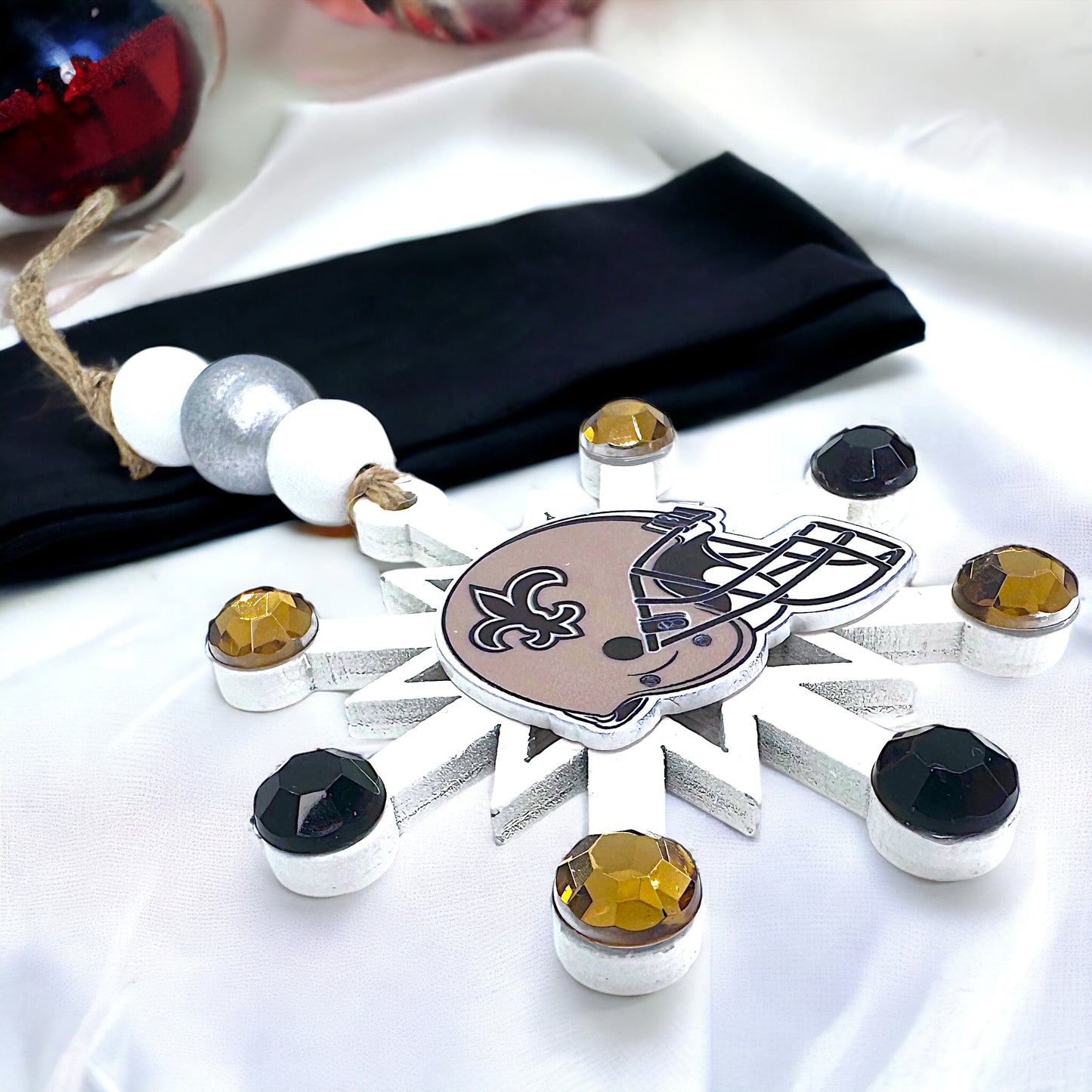 Saintsational Holiday Cheer: Handmade New Orleans Saints Snowflake Ornament!