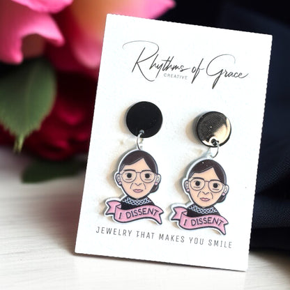 RBG Dangle Earrings: Wear Your Dissent in Style!