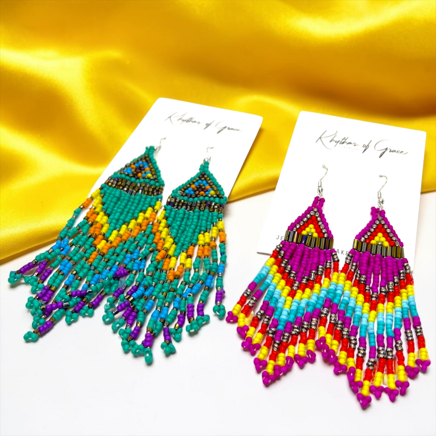Festival Babe Beaded Fringe Earrings | Bold Boho Statement Earrings | Western Boutique Jewelry