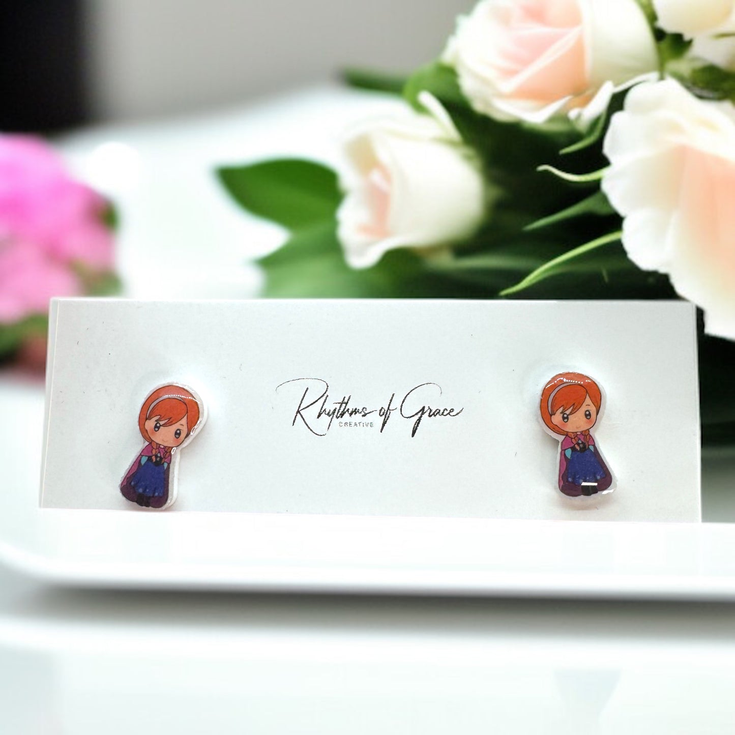 Enchanting Cartoon Princess Stud Earrings - Sparkle Like Royalty! 👑