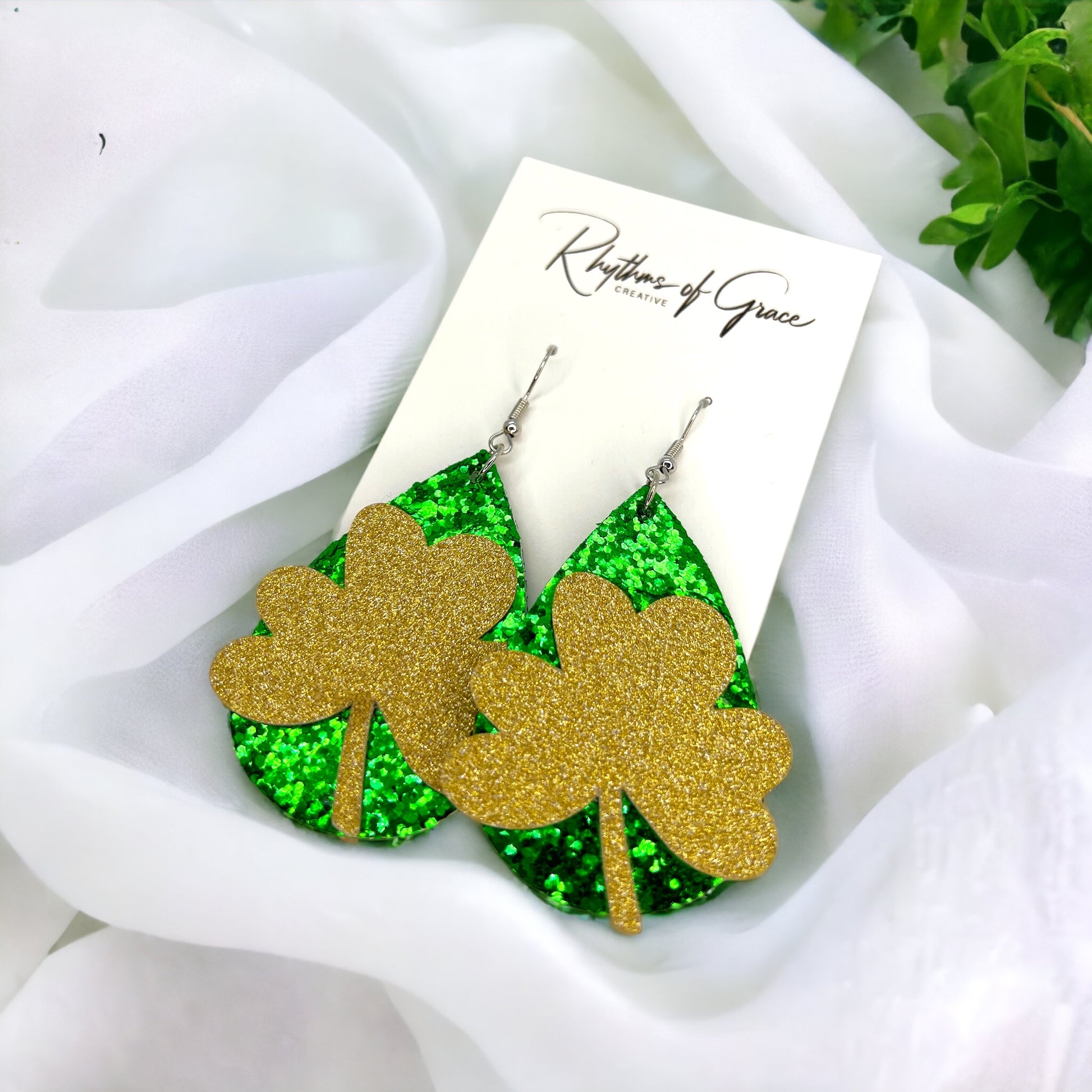 Lucky Shamrock Earrings - Your Perfect St. Patrick's Day Accessory! 🍀 - Rhythms of Grace Creative