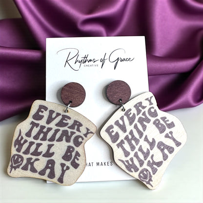 Motivational Dangle Earrings: Wear Your Positivity! 🌟 - Rhythms of Grace Creative